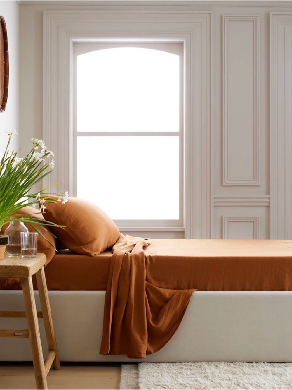 NWOT QUINCE European Linen Sheet Set King Terracotta 4 Piece - Picture 2 of 5